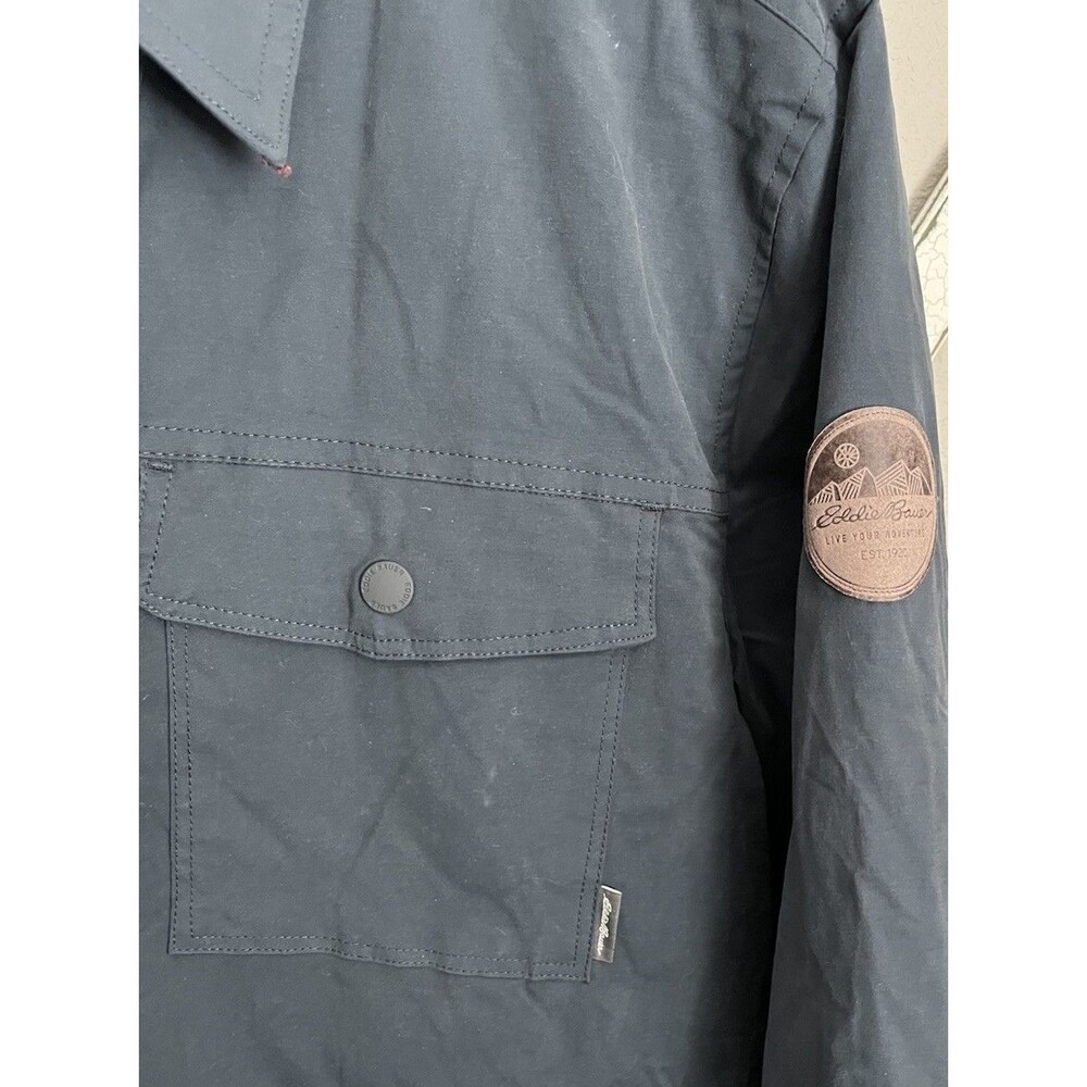 New! Eddie Bauer Men’s L Fleece Lined Shirt Jacket Shacket - Picture 4 of 12